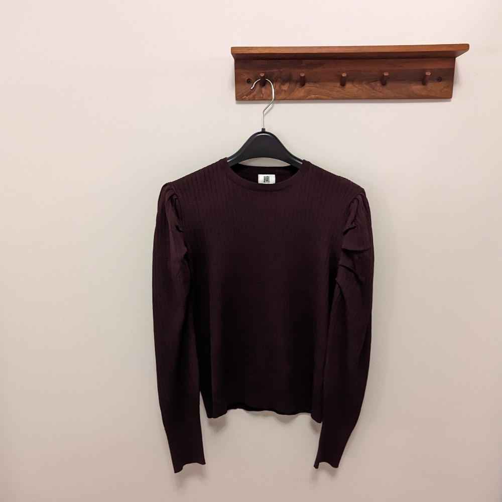 [YAL] Wine Purple Long Sleeve Ribbed Top